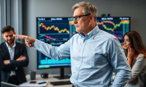 Financial analyst explaining market pullback strategy during stock volatility