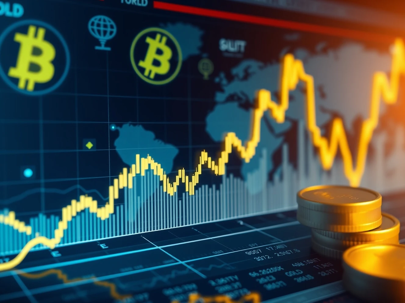 Bitcoin pressure analysis showing market volatility amid trade tensions and safe-haven flows