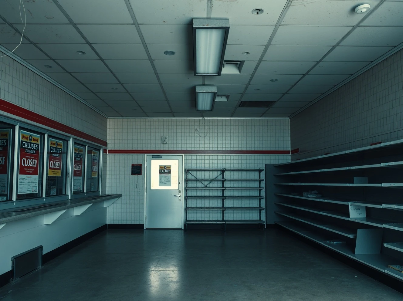 Empty convenience store showing the impact of major retail closures on local communities