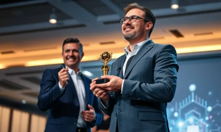 Ambitious business leaders award ceremony recognizing Crysp founder's achievement