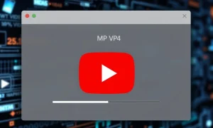Modern YouTube to MP4 converter interface showing video download process
