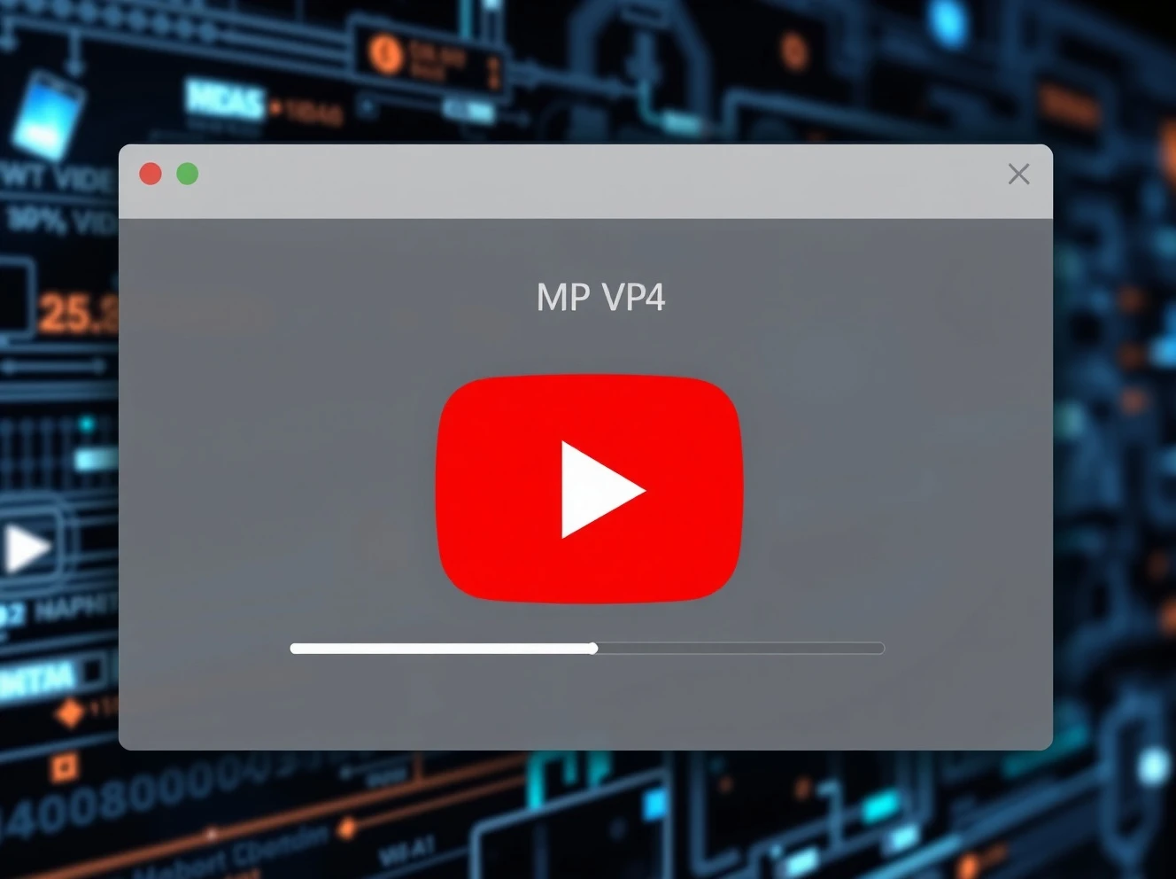Modern YouTube to MP4 converter interface showing video download process