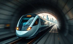 Gemini Trains high-speed Siemens Velaro emerging from Channel Tunnel