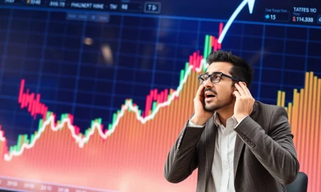 Investor making emotional decisions during market rally showing poor timing