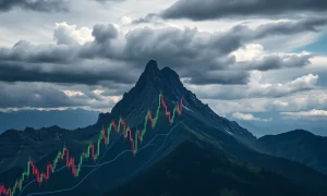 Market top warning signs showing stock charts reaching peak levels