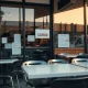 Mexican restaurant facing Chapter 11 bankruptcy with closed signs and financial documents