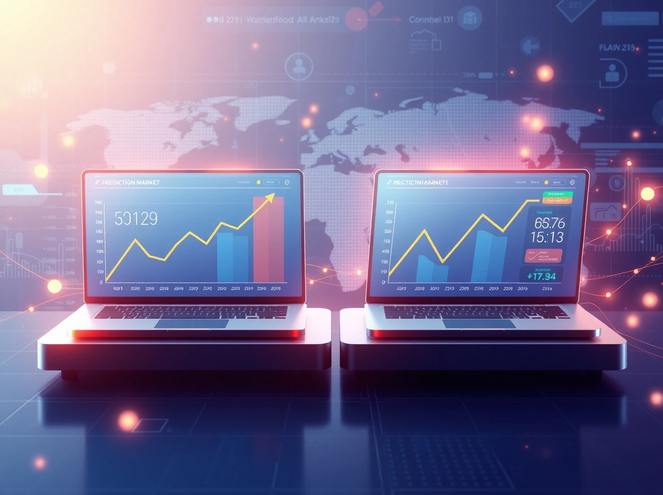 Competing prediction markets showing massive valuation growth and global trading expansion