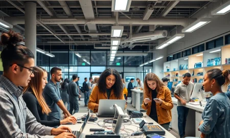 Students engaged in innovative technology education at Pures College laboratories