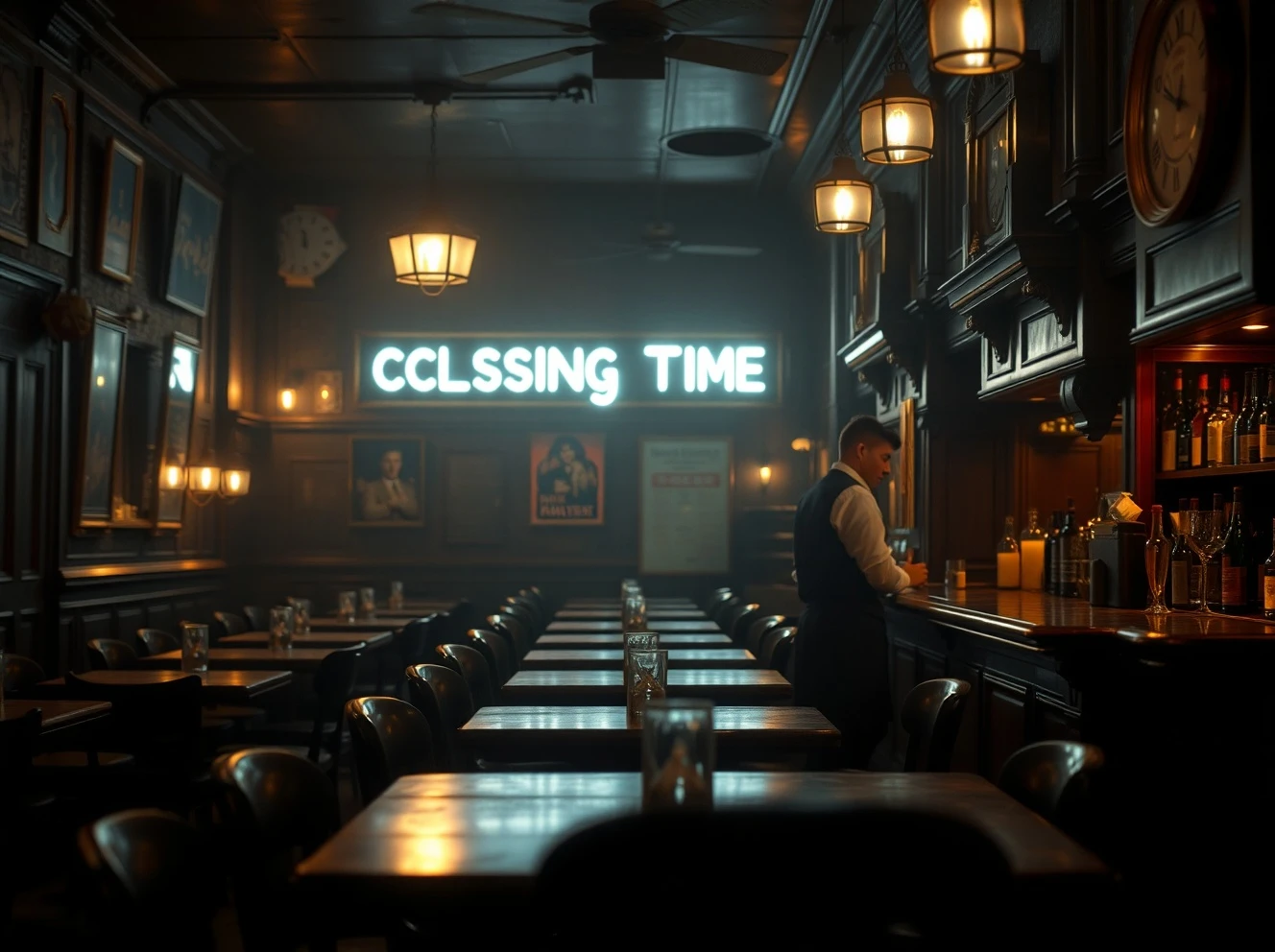 Empty pub during late hours showing challenges of late-night pub plan implementation