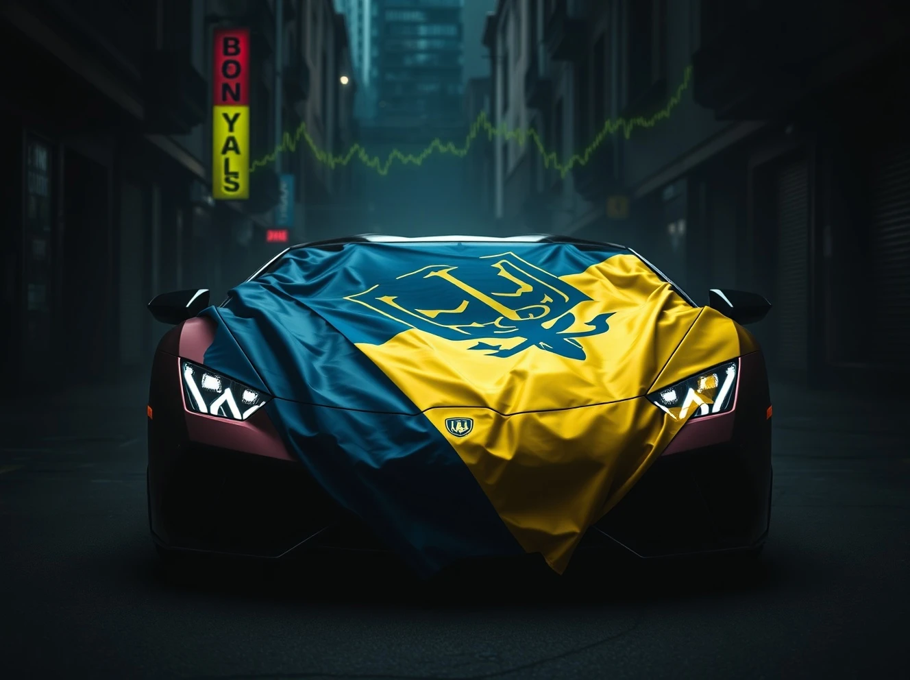 Ukrainian crypto trader Kostya Kudo memorial scene with cryptocurrency elements