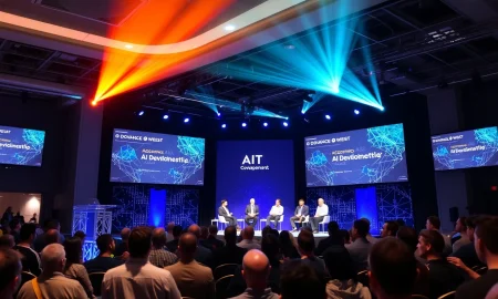 Tech leaders discussing vibe coding and AI developer tools at StockPil Disrupt 2025 conference