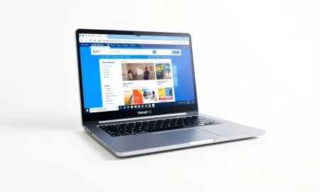 Affordable Walmart laptop deal showing modern computer with excellent specifications