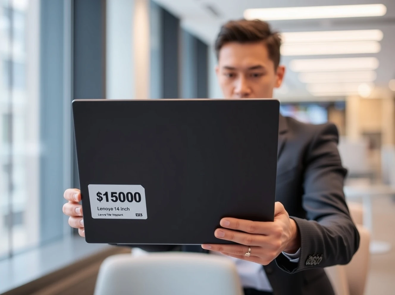 Professional using affordable Lenovo business laptop from Walmart $500 deal