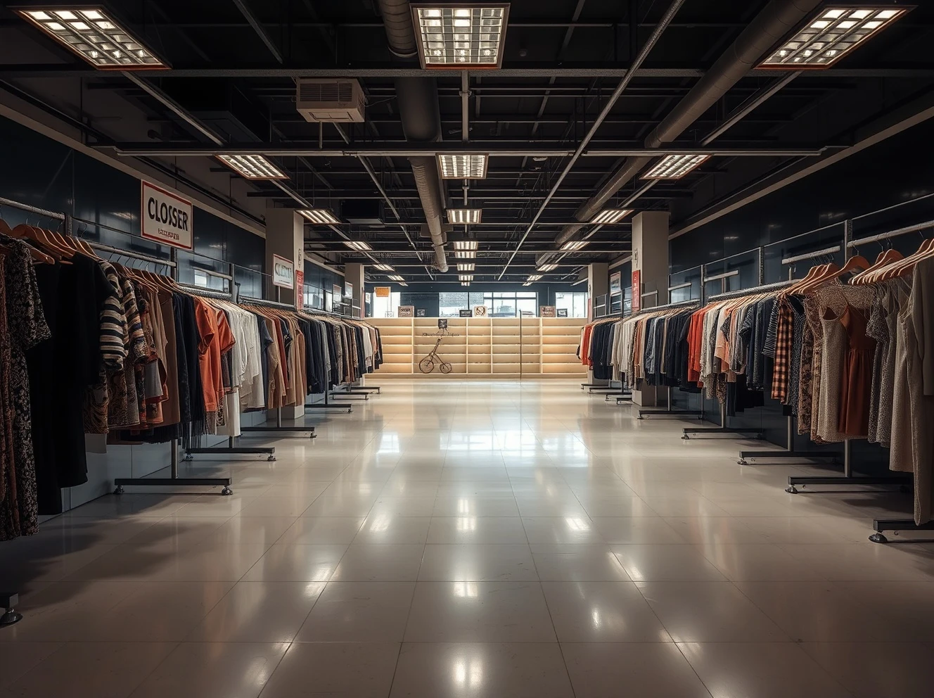 Chapter 11 bankruptcy filing for established women's fashion retailer showing empty store