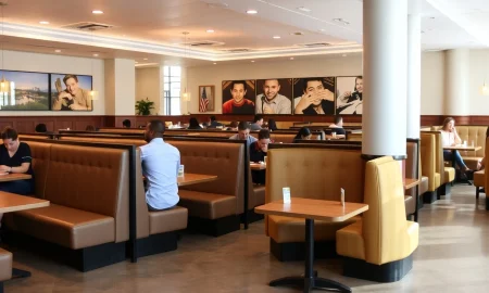 Modern affordable restaurant booths providing comfortable, durable seating in contemporary dining establishments