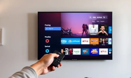 Amazon Fire Smart TV 40-inch display showing streaming interface at $177 price