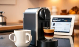 Nespresso Vertuo Next machine available at a deep discount on Amazon for brewing exceptional coffee.