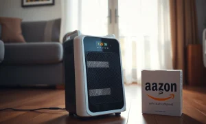 Compact Amazon space heater providing efficient winter heating for small rooms
