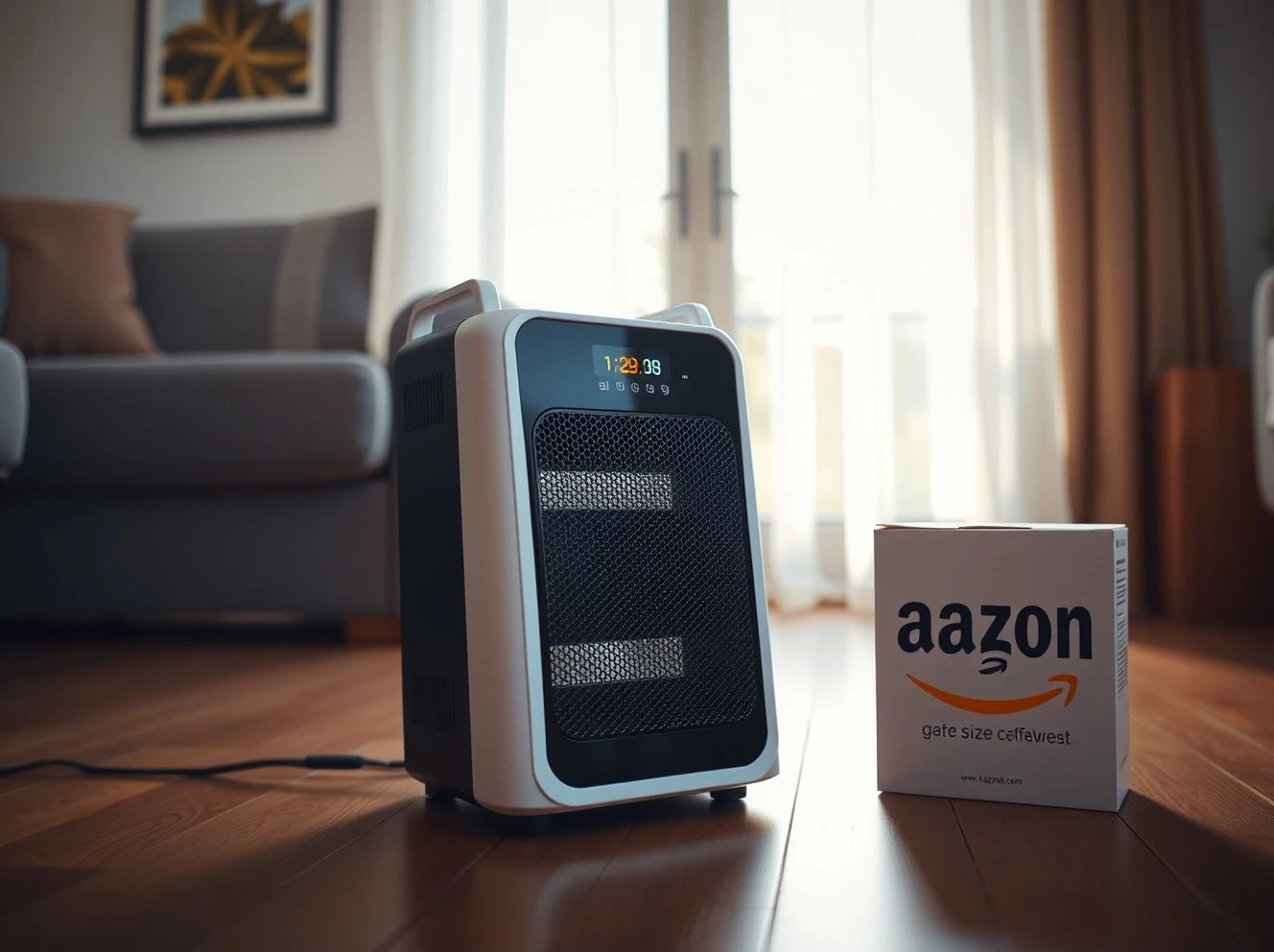 Compact Amazon space heater providing efficient winter heating for small rooms