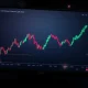 Bitcoin price chart showing dramatic flash crash and recovery on Binance exchange
