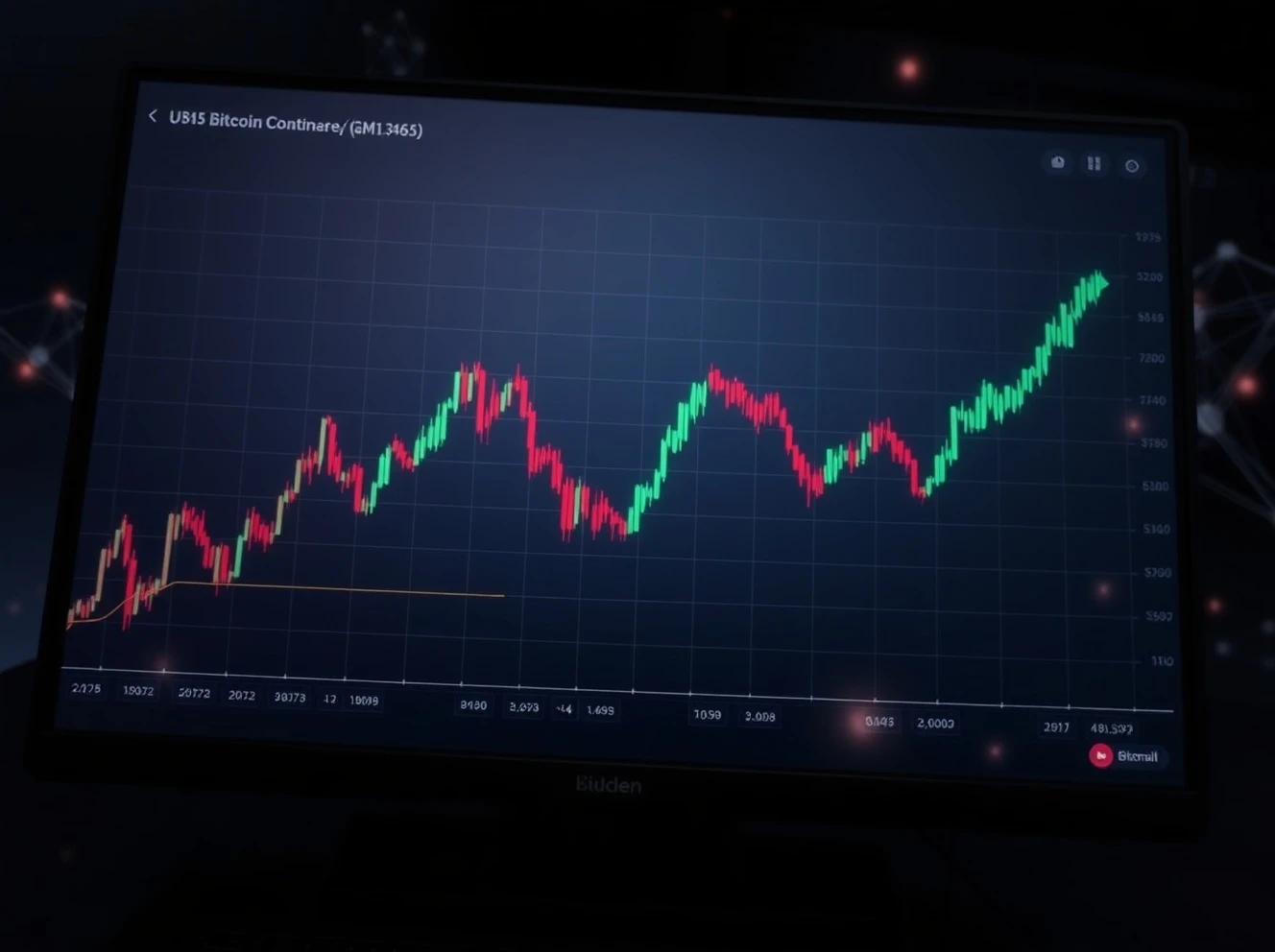 Bitcoin price chart showing dramatic flash crash and recovery on Binance exchange