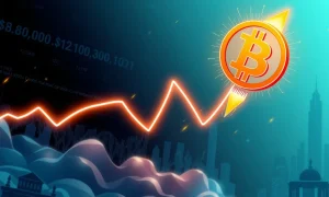 Bitcoin price surge breaking the $88,000 resistance level on a financial chart