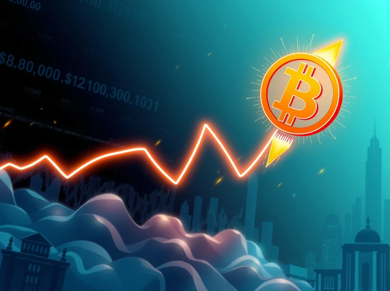 Bitcoin price surge breaking the $88,000 resistance level on a financial chart