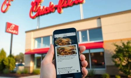 Chick-fil-A restaurant announcing its strategic biannual operational move for 2025