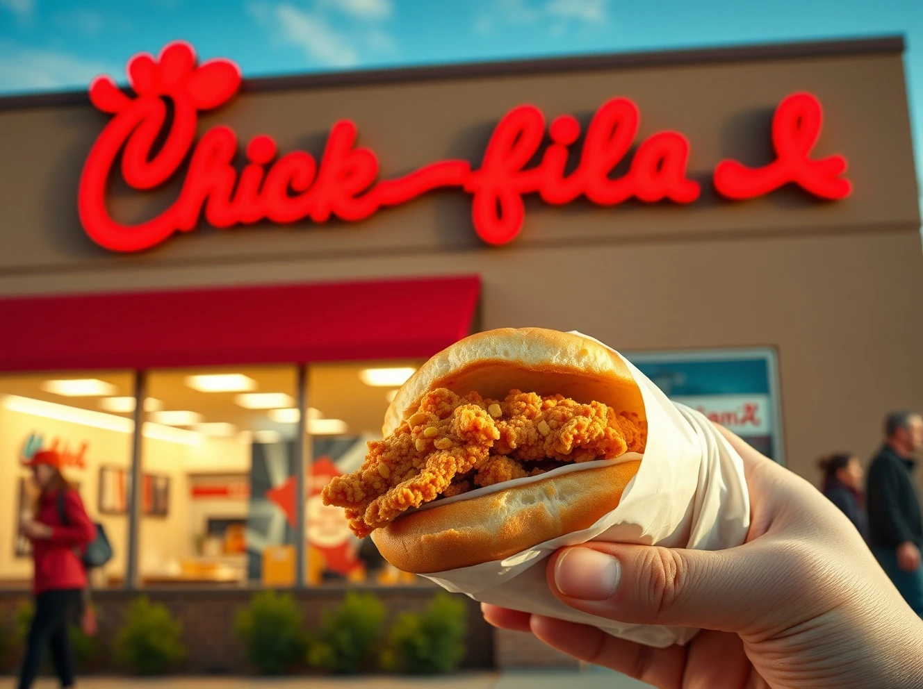 Chick-fil-A restaurant and sandwich highlighting the major chicken recipe change discussion