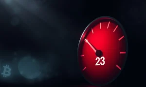 Crypto Fear & Greed Index gauge showing extreme fear level at 23 for cryptocurrency market sentiment analysis