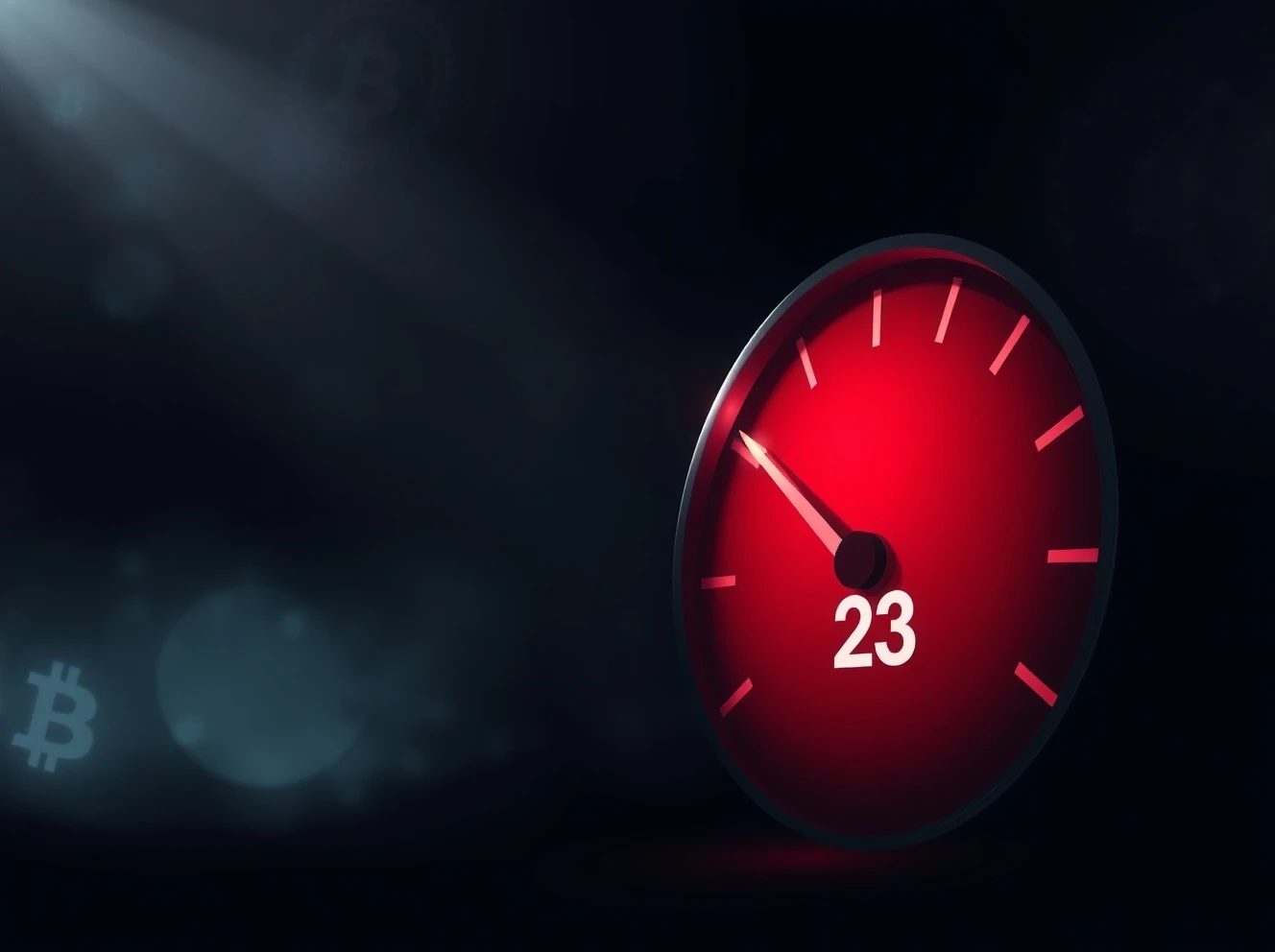 Crypto Fear & Greed Index gauge showing extreme fear level at 23 for cryptocurrency market sentiment analysis