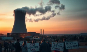 Data center protests highlight community concerns about AI infrastructure expansion and rising electricity costs in 2025