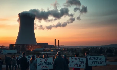 Data center protests highlight community concerns about AI infrastructure expansion and rising electricity costs in 2025