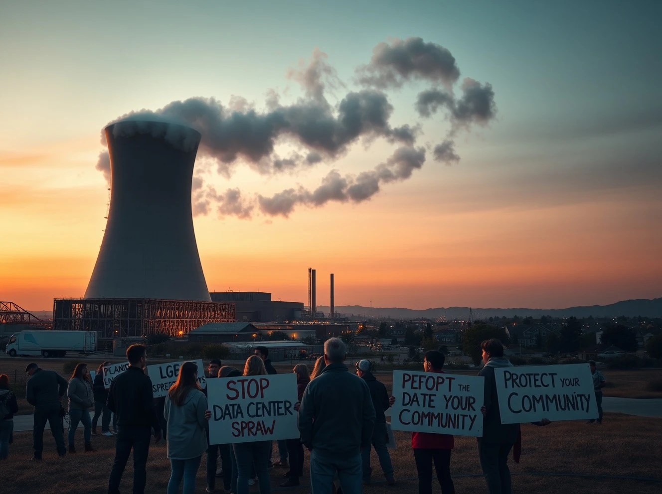 Data center protests highlight community concerns about AI infrastructure expansion and rising electricity costs in 2025