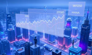 Decentraland price prediction analysis showing MANA token projections in virtual metaverse environment