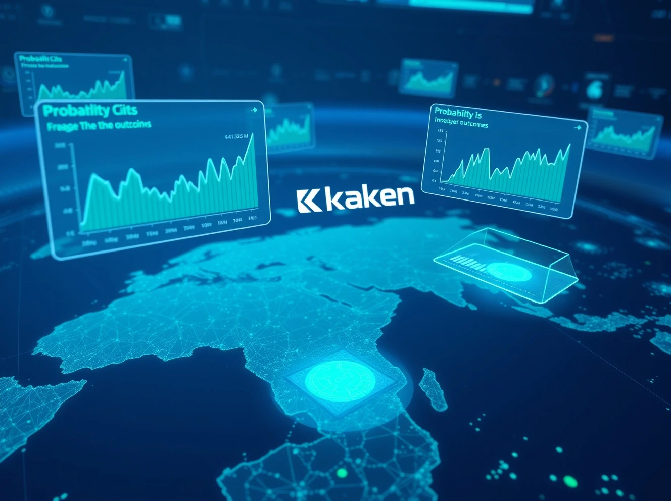 Kraken's 2026 prediction market interface showing event probability trading on blockchain platform