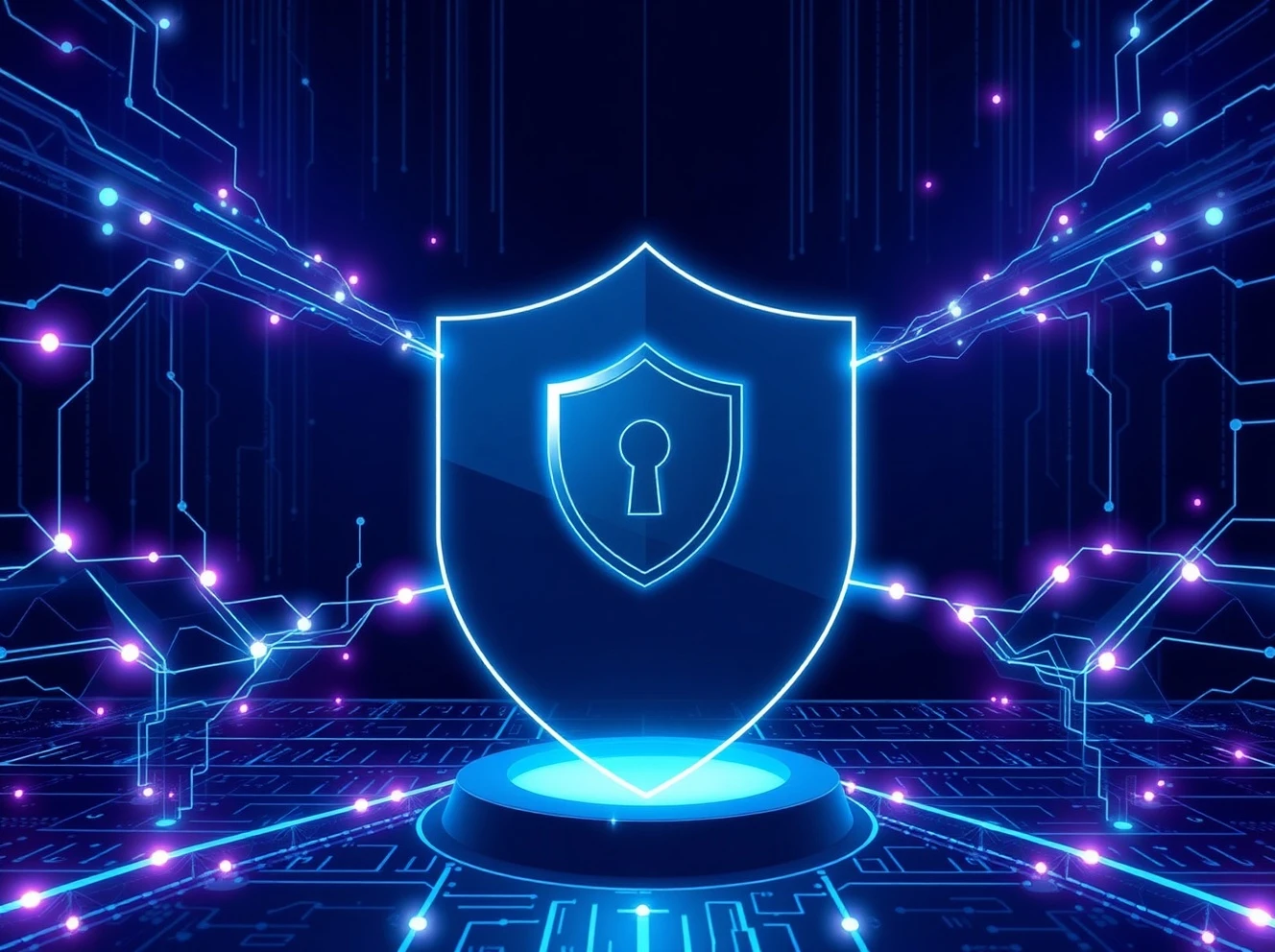 Conceptual illustration of Midnight Blockchain's privacy-enhancing technology protecting digital data.