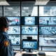 Professional security guard monitoring integrated CCTV system for comprehensive business security strategy