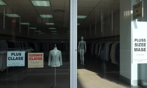 Empty plus-sized clothing store facing liquidation after bankruptcy court rejection