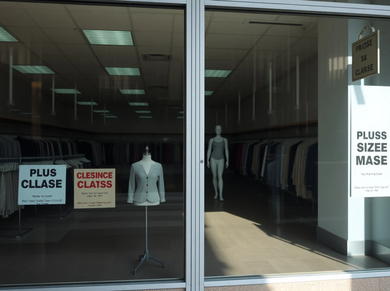 Empty plus-sized clothing store facing liquidation after bankruptcy court rejection