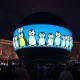 Pudgy Penguins NFT project displayed on Las Vegas Sphere marking Web3 mainstream adoption milestone