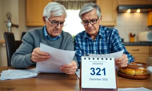 Retiree reviewing RMD deadline documents to avoid IRS penalty