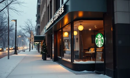 Starbucks store open on Christmas Day 2025 for holiday customers.