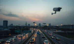 Uzbekistan's exposed license plate surveillance system monitoring Tashkent traffic intersection