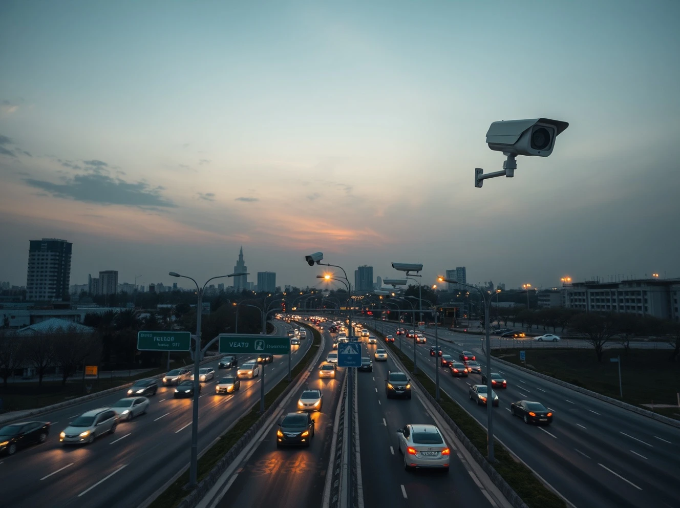 Uzbekistan's exposed license plate surveillance system monitoring Tashkent traffic intersection