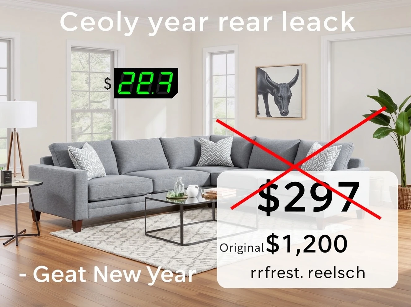 Wayfair's discounted $297 sectional sofa offer for New Year's savings