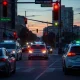 Waymo robotaxis navigating San Francisco intersection during power outage with disabled traffic lights