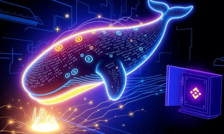 Visual metaphor for a $22 million ZEC accumulation and withdrawal from Binance by a crypto whale.